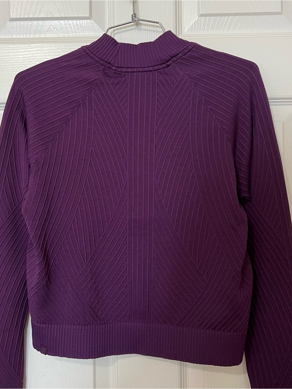 Lululemon Rest Less Cropped Quarter Half Zip Jacket Sweater Plum - Picture 8 of 11